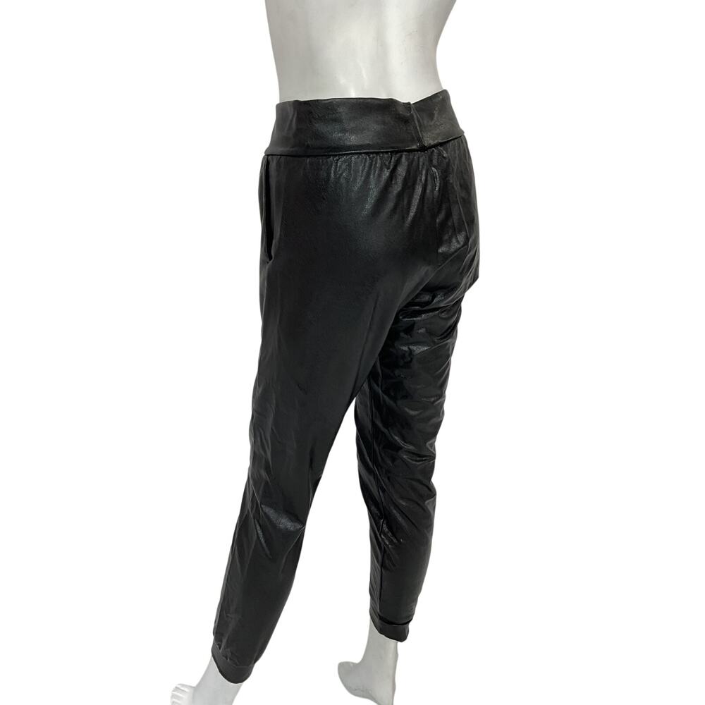 Commando Faux Leather Black Jogger Pants Size S - Picture 3 of 5